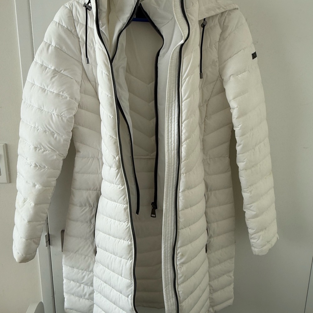 DKNY Men's Ivory Puffer Coat
